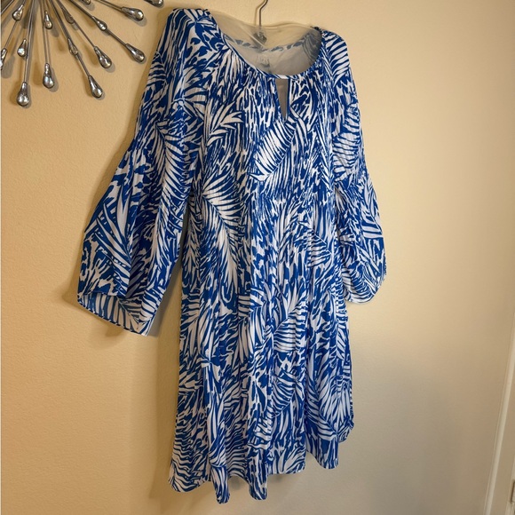 Beautiful Lightweight Elle Blue and White Abstract Dress XL NWT - Picture 7 of 10